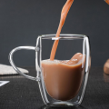 Ly cốc thủy tinh uống cafe, trà nóng, trà sữa, latte đá, đồ uống... chịu nhiệt chống nóng và lạnh, với 2 lớp dày dặn, có tay cầm, pha espresso, cappuccino hay latte, mọi đồ uống tốt. 