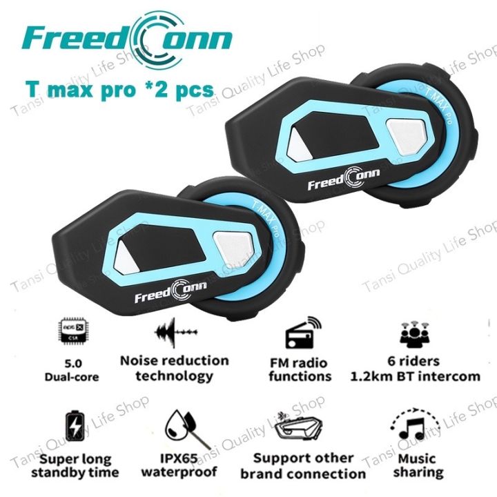 Authentic 2pcs Freedconn T Max Pro Motorcycle Intercom Bluetooth