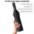 24 Ribs Automatic Auto Open UV Protection Windproof Durable Folding Portable Payung Large Oversized Umbrella Lipat 24[UNK]折叠雨伞. 