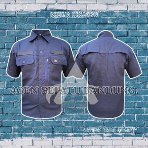 Grosir Kemeja Tactical Hexagon Kemeja Kemeja Lapangan Bahan Drill Katun Kemeja tactical pria Hexagon Pendek outdoor lapangan