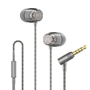 SoundMAGIC E11 Wired Earbuds  No Microphone HiFi Stereo Earphones Noise Isolating in Ear Headphones Powerful Bass Tangle Free Cord Black or Gunmetal