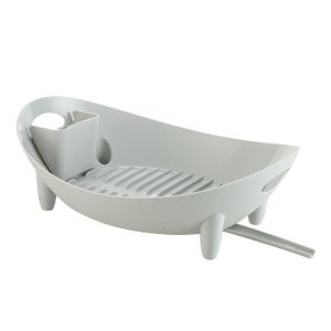 SOPHIAN Large Capacity Oval Shaped Drainer Drainage Plastic Bowl Utensil Holder Practical Space Saving Dish Drying Rack for Kitchen