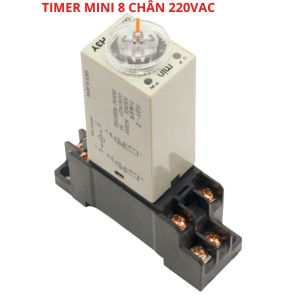 Timer hẹn giờ H3Y-2 relay mini thời gian công tắc hẹn giờ 8 chân điện áp 220VAC kèm đế PYF08A