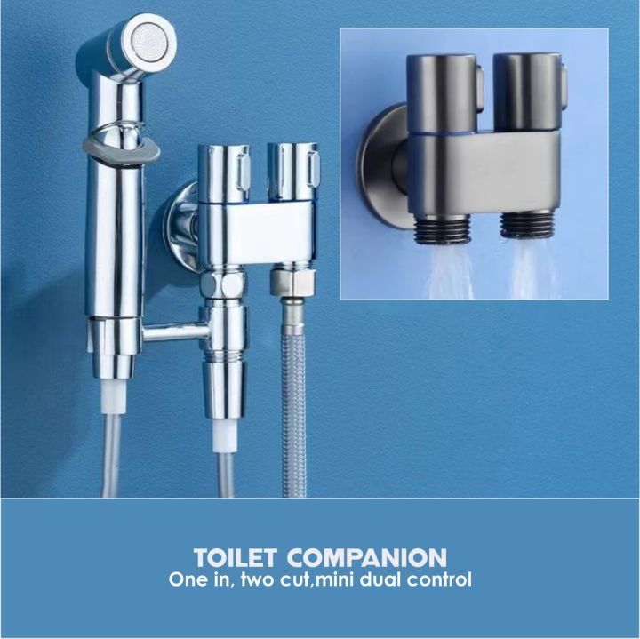 Abs Stainless Steel Toilet Companion With Spray Gun One In Two Out Household Flusher High 1058