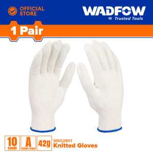 WADFOW Knitted Gloves 10XL (1 PAIR ONLY) Cotton Knit Work Washable Safety Protection Workwear Industrial WKG2801 WHT