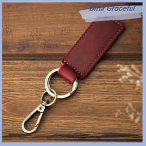 Ditur พวงกุญแจรูปกุ้งก้ามกรามทำจากหนังแท้แบบย้อนยุคพวงกุญแจรูปตัวล็อกหนังวัวแฟชั่นส่วนบุคคลป้องกันการสูญหาย