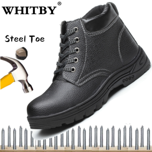 WHITBY（3 Days Delivery）COD Steel Toe Boots for Men High Quality Work Construction Boots For MenS Indestructible Safety Shoes