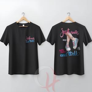 baju kaos perempuan katun tebal dan lembut sablon digital depan belakang buat remaja hingga dewasa