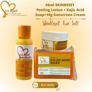 SkinReset Trio Set - 50ml Peeling Lotion & 10g Sunscreen CreamFace&Body Soap