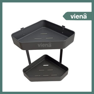 [ VIENA ] Rak Shampo Kamar Mandi Tempat Shampo Sabun 2 Susun Aluminium Tebal Sudut B0339-2 Abu