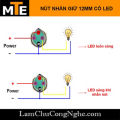 Nút nhấn 12mm giữ trạng thái ON/OFF, chống nước có LED 3-9V, 9-30V, 100-240V ĐẦU CAO - BIỂU TƯỢNG NGUỒN. 