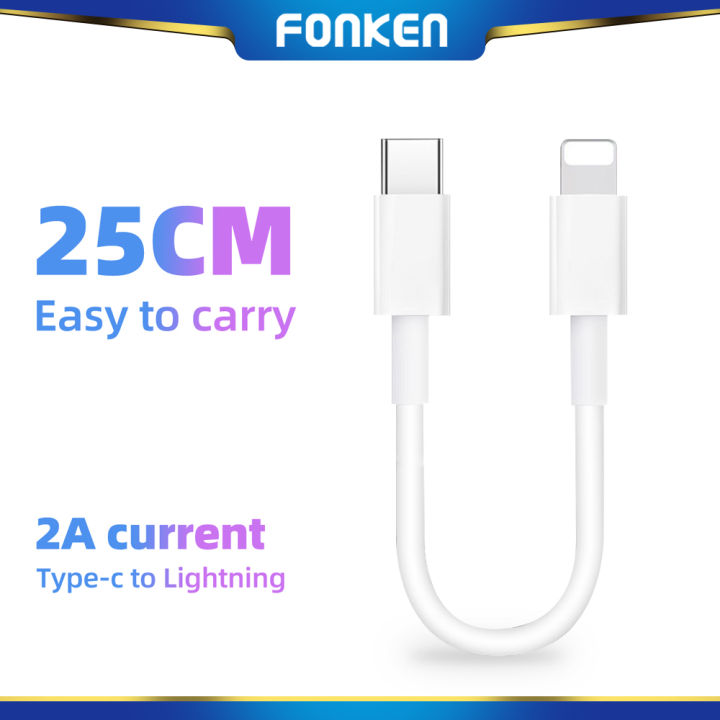 FONKEN 25cm Charger Data Cable Type C IOS Cable For Samsung ip