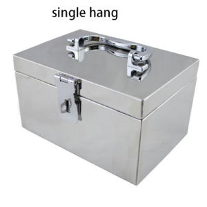 Stainless Steel Coin Bank a Collection Receptacle Saving Box Cash Register Bill Box Satchel Supermarket Cash Box Storage