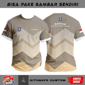 kaos pria jersey satpam / baju jersey security / tshirt sporty printing sublime 3D bisa tambah nama