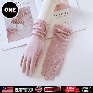 onecity.Summer ladies sun protection gloves anti-UV non-slip light breathable fresh and sweet gloves