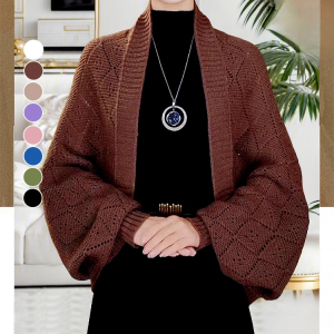 Comfort woolen shawl tweed shawl breathable cardigan Commuter Easy to match Winter Knit Square Shawl Square Knit Shawl everyday wear Soft Social socialization