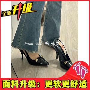 Free Shipping Pointed-Toe High Heels Stiletto Sandals WomenS New Spring Collection Retro Style Elegant Black In Stock