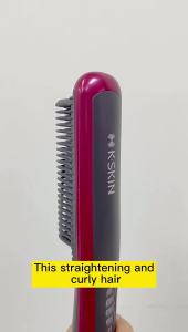 (In stock) Hair & Beard Straightener Ionic Ceramic Hot Comb Electric Straighten Curling Hair Brush Negative Ion Anti-scalding Styling Tool