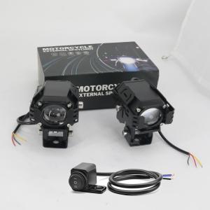 Motorcycle Mini LED Spotlight Red Demon Eye Yellow & White Light Integrated High/Low Beam