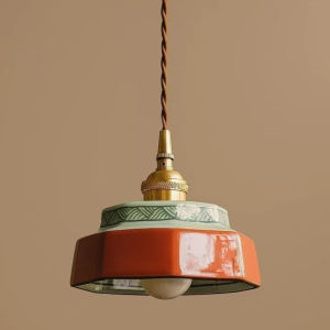 Retro Ceramic E27 Pendant Light New Chinese-style Japanese-style Guesthouse Display Window Restaurant Tea Room Bar Counter Islan