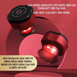 Máy massage giác hơi tự động bằng điện thông minh có chức năng cạo gió 12 mức áp suất chức năng chườm nóng giúp giảm đau mỏi giải pháp trị liệu mới