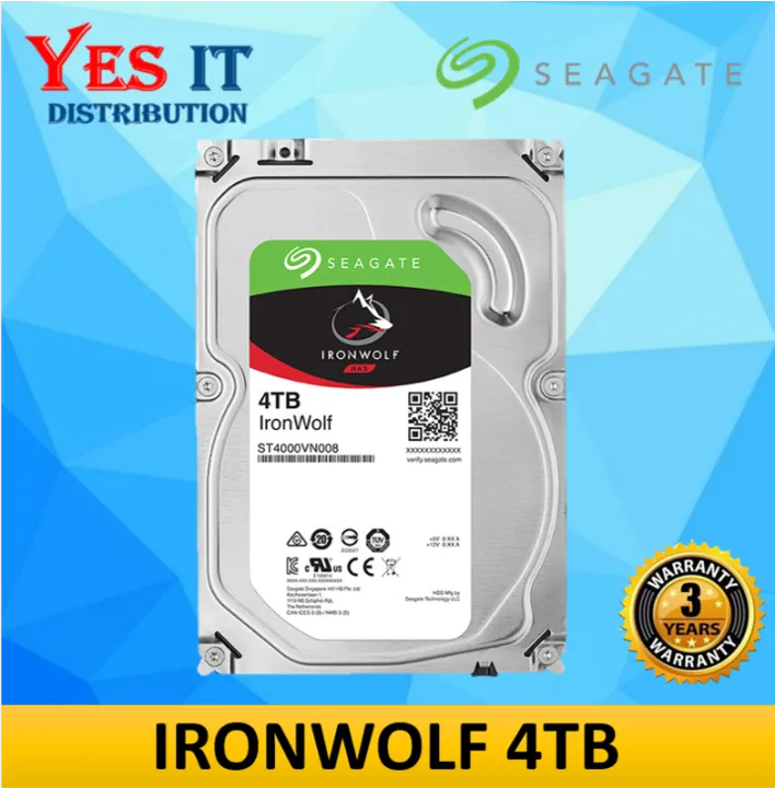 Seagate Ironwolf 2TB / 4TB / 6TB / 8TB/ 10TB / 12TB / 14TB NAS Hard Drive 3.5 SATA 64MB Internal Hard Disk Drives ( ST4000VN006 )