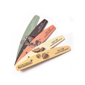 Nail Files 5PCS Double Texture Emery Boards Efficient Filing and Detailing Ergonomic Half Moon Shape Nail Art Control
