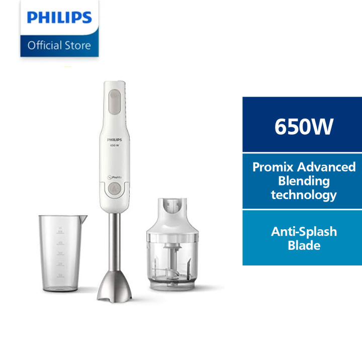 PHILIPS Daily Collection ProMix Hand Blender 650W AntiSplash Blade