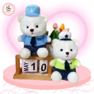 Gấu Bông Gấu Teddy Bear Đội Mũ Mặc Áo 2 Màu Xanh Lá - Xanh Dương HADA