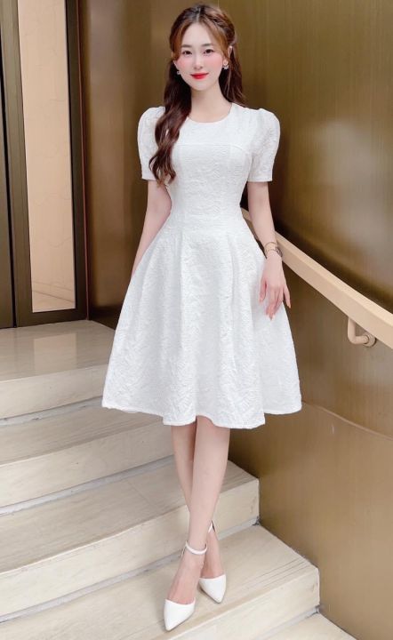 Đầm váy nữ dự tiệc cúp ngực form dài với tone trắng nhẹ nhàng, xinh xắn  dành cho các tình yêu | Shopee Việt Nam