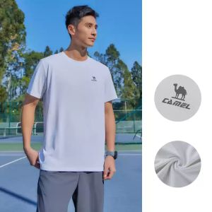 Camel mens quick-dry round neck solid color t-shirt