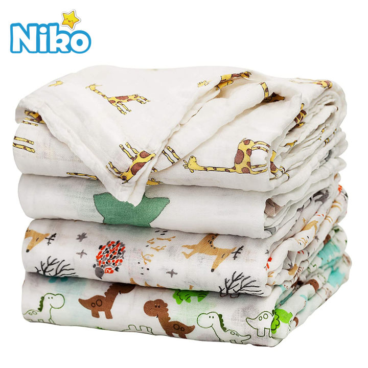 NK Baby Muslin Blanket 120x120cm Infant Receiving Blanket Newborn Swaddle Cotton Lazada PH