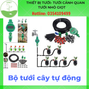 Bộ tưới nhỏ giọt tự động bằng đồng hồ pin - dành cho ban công sân thượng chậu cây rau hoa