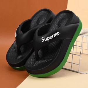 Korean Fashion Flip Flops For Women 7cm EVA Non-Slip Flat Sandals Thick Soled Slippers#268
