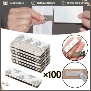 100PCS Strong Magnetic Name Tags Badge Metal Fastener ID Card Durable Attachment Holder with 2 Magne