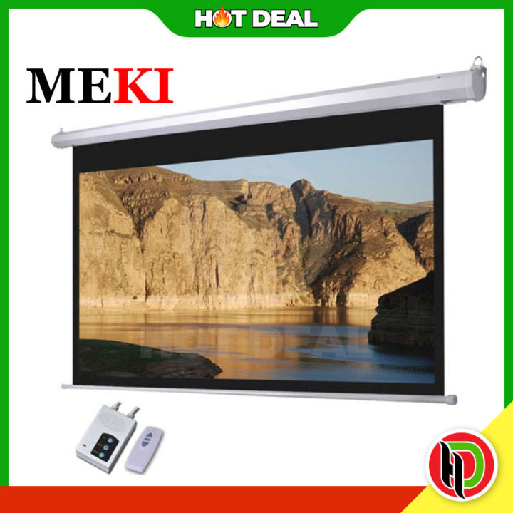 Hotdeal Meki 150"D 90" x 120" ( 7.6x10 ) Motorized Wide Projector