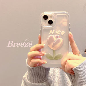 ส่งจากไท แฟชั่น ins Tulip Girls เคสไอโฟน 13 pro max โปร่งใส เคส iphone 12 11 pro max Xr Xs X 7 8 plus Soft Case