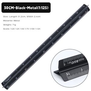 YESMILE Metal/Plastic Triangular Scale 1:20-1:500 Drafting Measure Tool Proportional Scale Multi-functional 10/15/30cm Straight Ruler Engineer