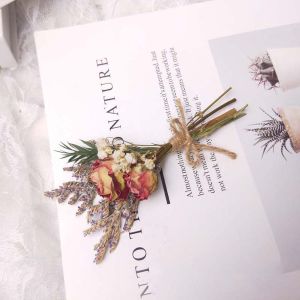 CEMOMEF Vivid Craft DIY Real Natural Wedding Rose Decorative Photo Props Fake Flowers Artificial Flowers Bouquet Artificial flowers