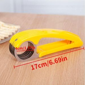 Banana Slicer Stainless Steel Multifunctional Hot Dog Fruit Cucumber Slicer Peeler Kitchen Tools