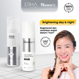 ERHA Truwhite Brightening Day & Night Cream - Paket Skincare Krim Pencerah Glowing Wajah + Niacinamide