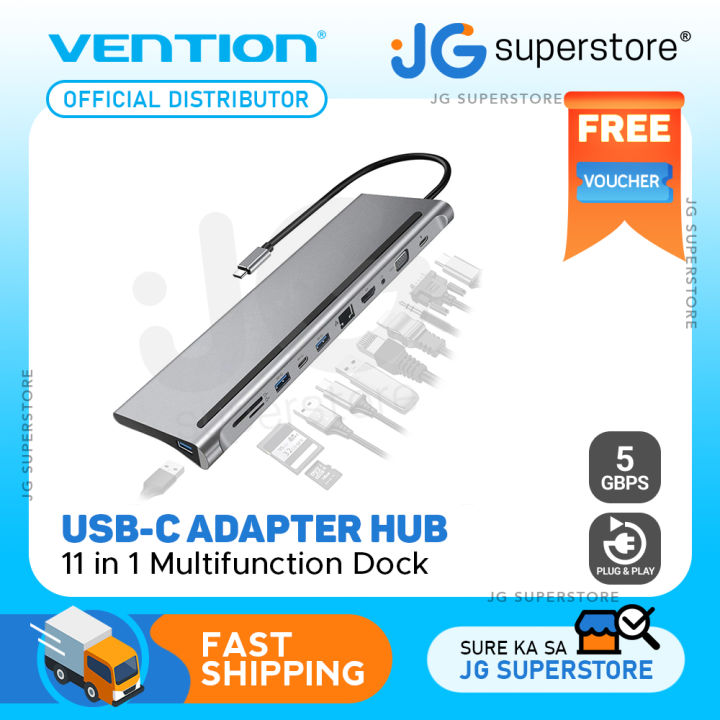 [CLEARANCE] Vention 11-in-1 Multifunctional Docking Station USB-C Male to  Female 4K HDMI, VGA, USB Type-C, RJ45, SD/TF, TRRS PD