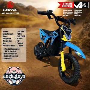 Motor Mini Trail Anak Exotic EMT2282 Trail Mini Listrik 24V8Ah dengan Power 250 Watt