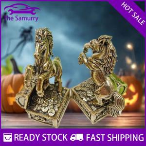 Samurry ✨Hot Sale✨ 1Pcs Zodiac Horse Statue Ornament Gifts Brass Horse Feng Shui Horse Figurine Miniatures Crafts Office Home Decor Accessory