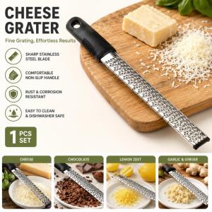 Stainless Steel Lemon Zester Cheese Spice Grater Fruit Vegetable Garlic Ginger Spice Zest Scraper