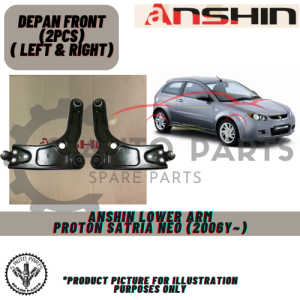 PROTON SATRIA NEO (2006Y~) depan FRONT LOWER ARM (SET LEFT & RIGHT) -BRAND 100% ANSHIN