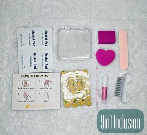 Mocha Heart Long Stiletto Press On Nails Set by Presse By Ella - Artificial Nail Design PH