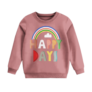 Sweater Crewneck Motif Anak Laki-Laki Perempuan Warna Candy | Happy Days