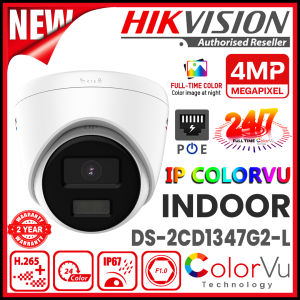 HIK HIKVISION DS-2CD1347G2-I 4.0MP IP Poe 24/7 FULL TIME COLORVU + 4MP 1440P HD PoE Indoor Network CAMERA