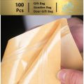 100 cái túi zip thực phẩm  nhiều kích thước Túi giấy zip kraft vàng có cửa sổ tràn viền đáy đứng, túi zipper giấy đựng thực phẩm chất lượng cao. 